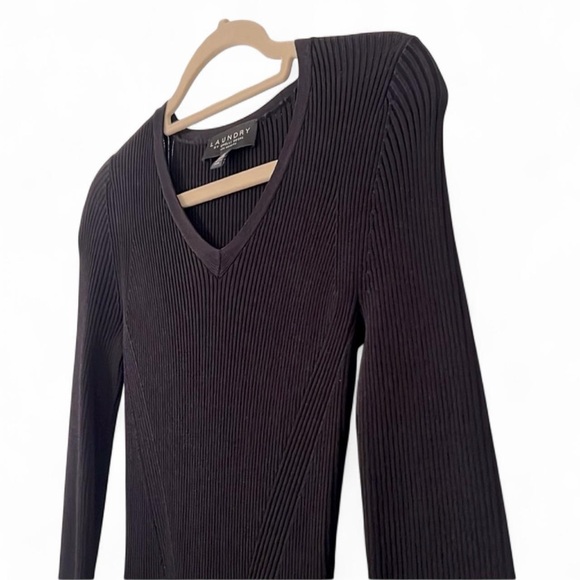 Laundry by Shelli Segal Black Ribbed Knit Sweater Dress XS - Picture 7 of 12